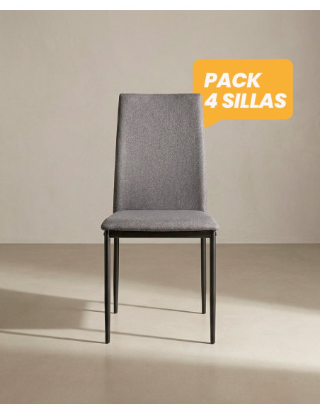 Pack 4 sillas de comedor tapizadas MERIA baratas | Envío rápido y financiación