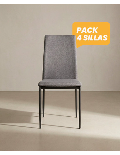 Pack 4 sillas de comedor tapizadas MERIA baratas | Envío rápido y financiación
