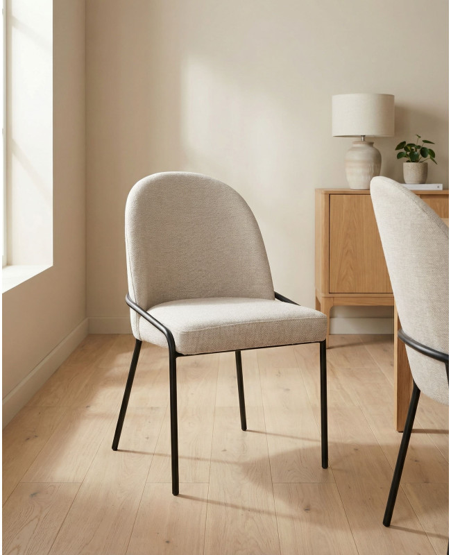 Pack 2 sillas de comedor tapizadas KELIA baratas | Envío rápido y financiación