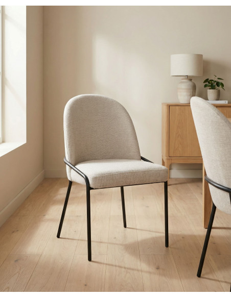 Pack 2 sillas de comedor tapizadas KELIA baratas | Envío rápido y financiación