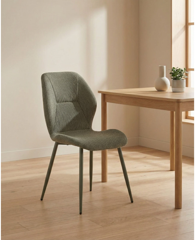 Pack 4 sillas de comedor tapizadas LUREN verde ambiente