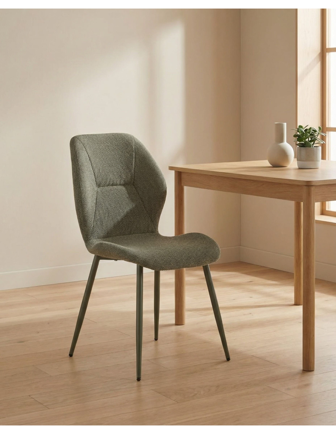 Pack 4 sillas de comedor tapizadas LUREN verde ambiente