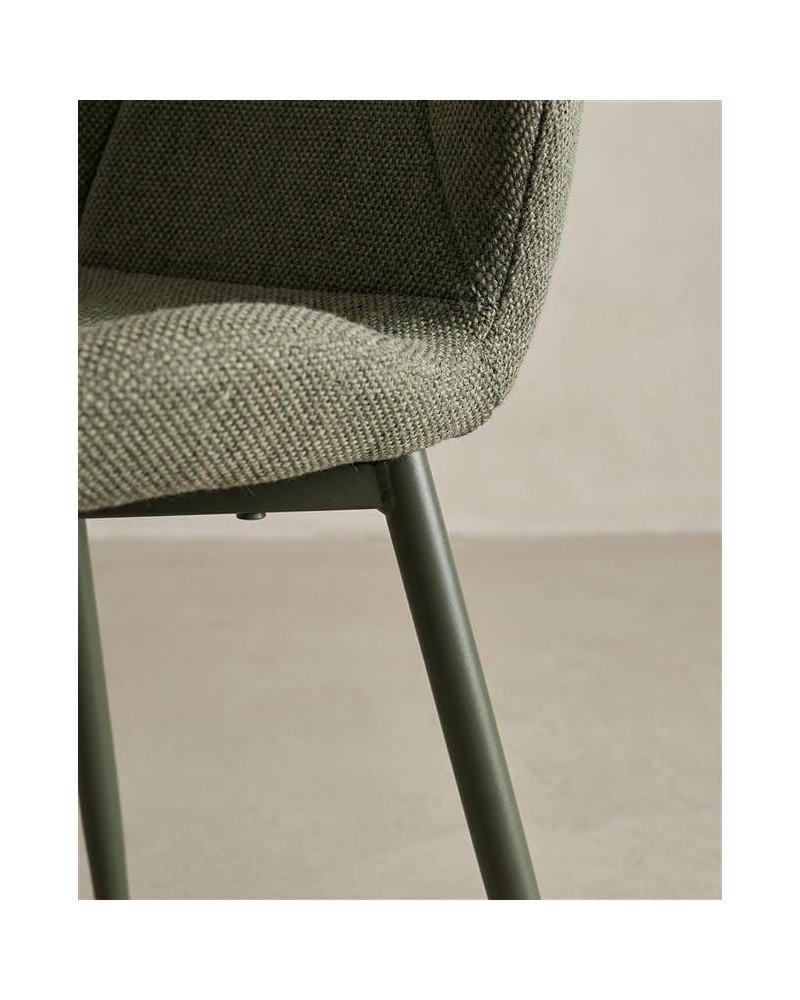 Pack 4 sillas de comedor tapizadas LUREN verde detalle