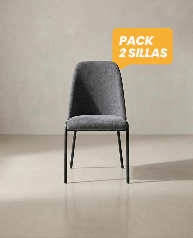 Pack 2 sillas de comedor tapizadas BRENDA baratas | Envío rápido y financiación