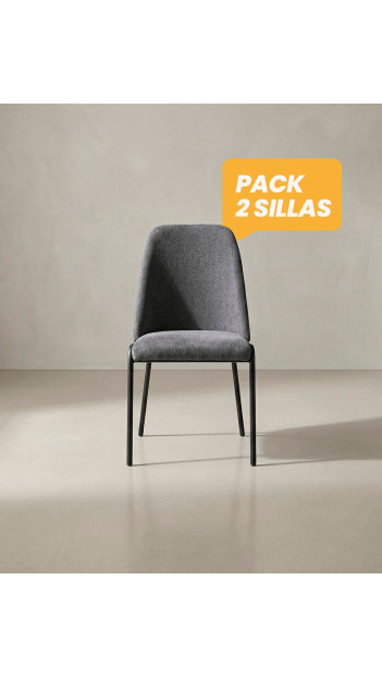 Pack 2 sillas de comedor tapizadas BRENDA baratas | Envío rápido y financiación