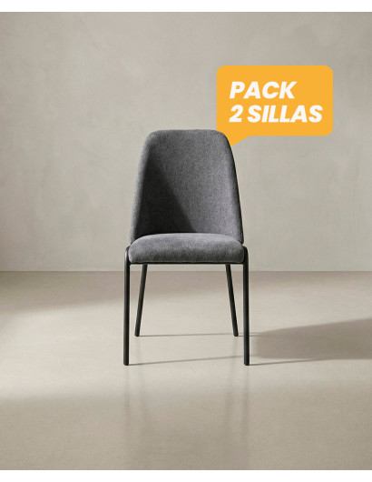 Pack 2 sillas de comedor tapizadas BRENDA baratas | Envío rápido y financiación