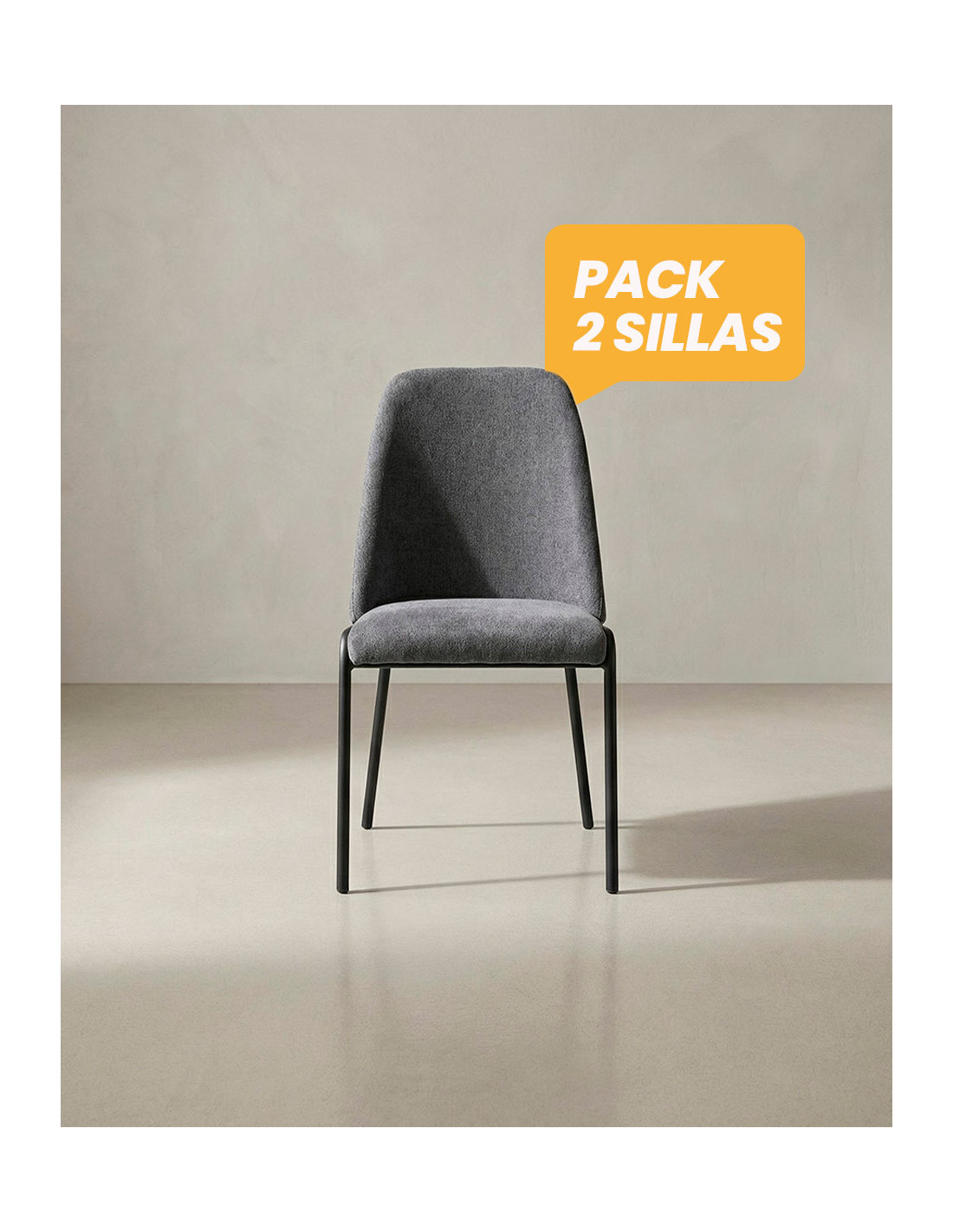 Pack 2 sillas de comedor tapizadas BRENDA baratas | Envío rápido y financiación
