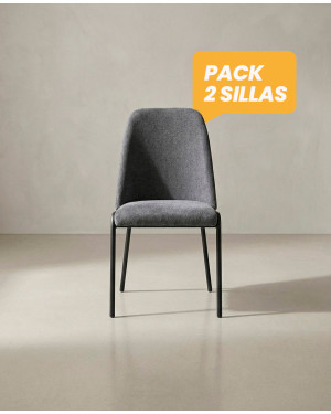 Pack 2 sillas de comedor tapizadas BRENDA baratas | Envío rápido y financiación