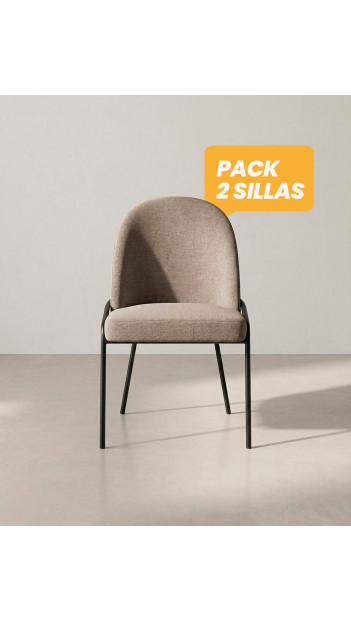 Pack 2 sillas de comedor tapizadas KELIA baratas | Envío rápido y financiación