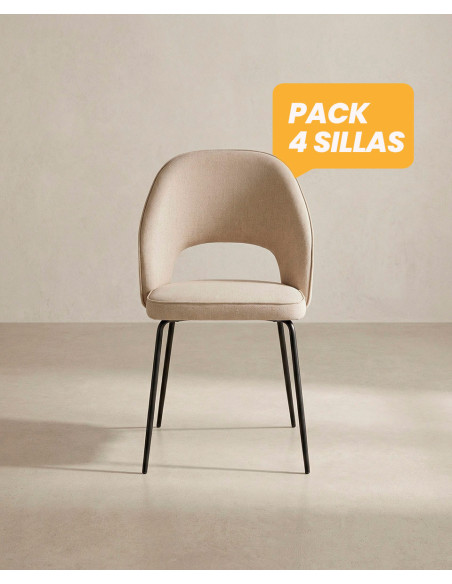 Pack 4 sillas tapizadas TAREN baratas | Envío rápido y financiación