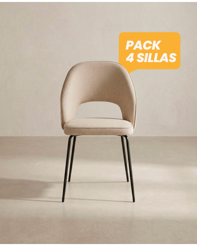 Pack 4 sillas tapizadas TAREN baratas | Envío rápido y financiación