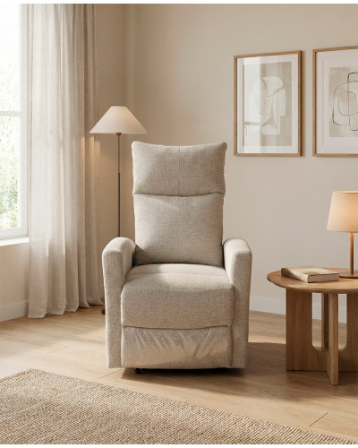 Sillón relax manual KALMO beige ambiente