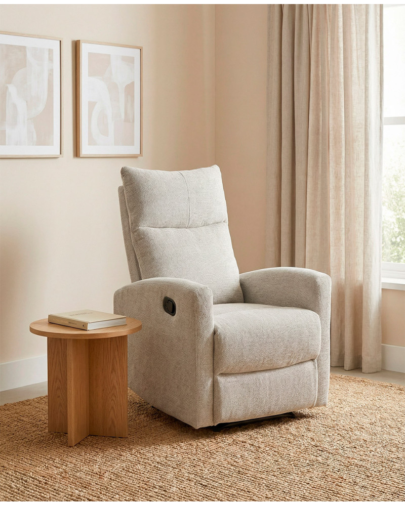 Sillón relax manual KALMO beige detalle