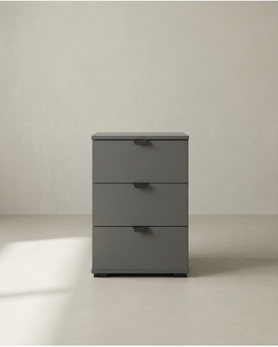 Mesita 3 cajones ZAREL gris grafito