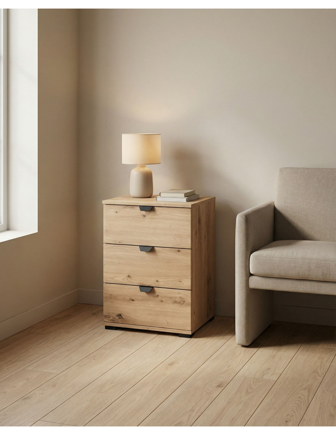 Mesita 3 cajones ZAREL r.artisan ambiente