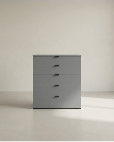 Cómoda 5 cajones ZAREL gris