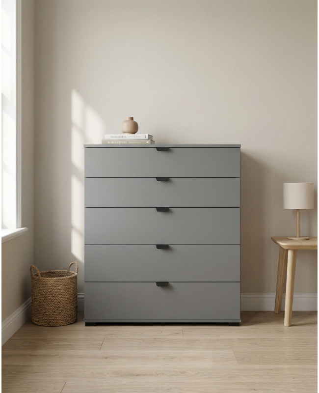 Compra Cómoda 5 cajones ZAREL al mejor precio | Envío rápido y financiación