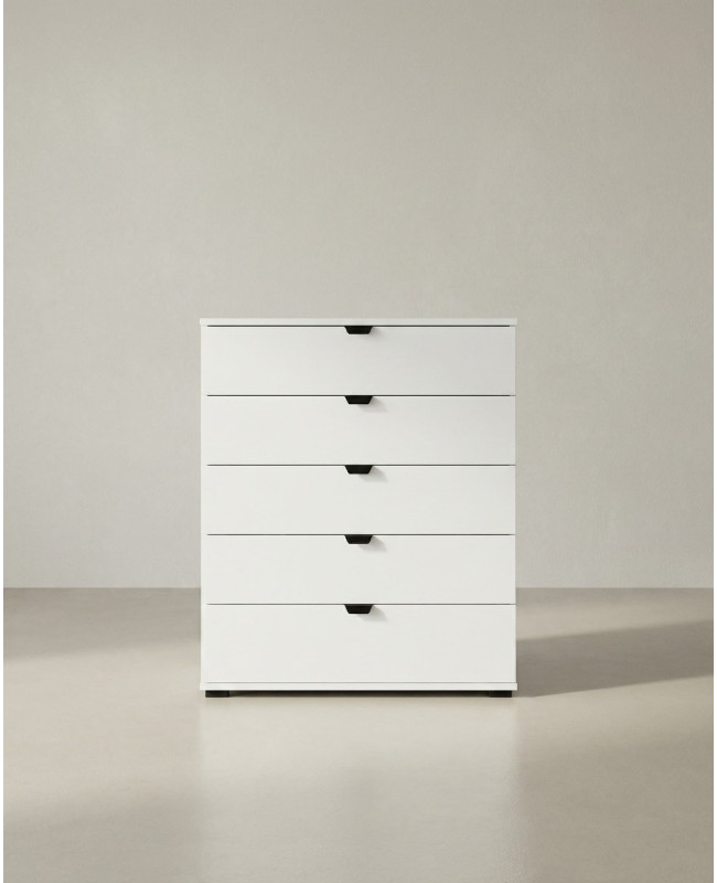 Cómoda 5 cajones ZAREL blanco