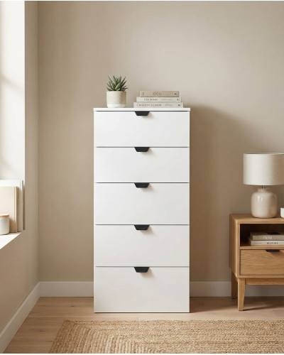 Sinfonier 5 cajones ZAREL Blanco mate ambiente
