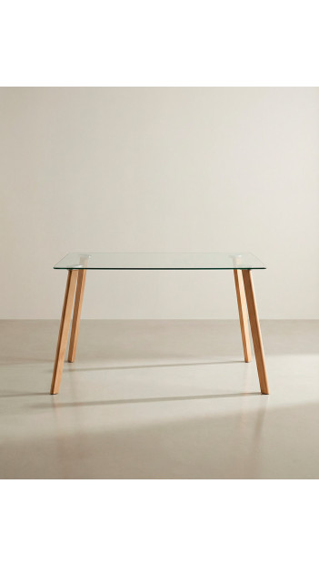 Mesa comedor tapa cristal ZAREN barata | Envío rápido y financiación