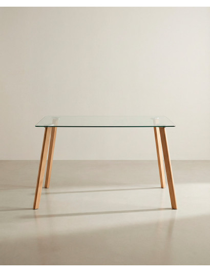 Mesa comedor tapa cristal ZAREN barata | Envío rápido y financiación