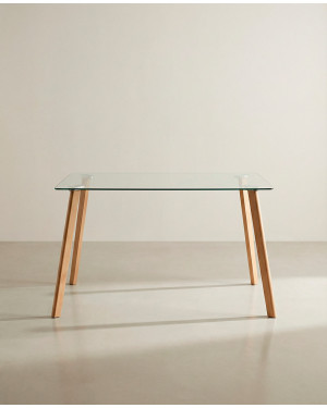 Mesa comedor tapa cristal ZAREN barata | Envío rápido y financiación