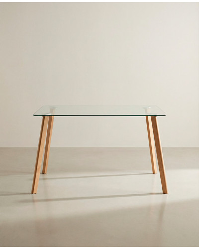 Mesa comedor tapa cristal ZAREN frente