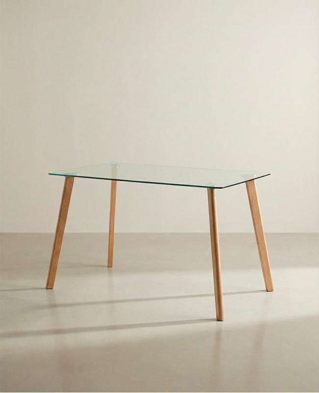 Mesa comedor tapa cristal ZAREN barata | Envío rápido y financiación