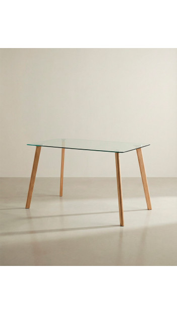 Mesa comedor tapa cristal ZAREN barata | Envío rápido y financiación