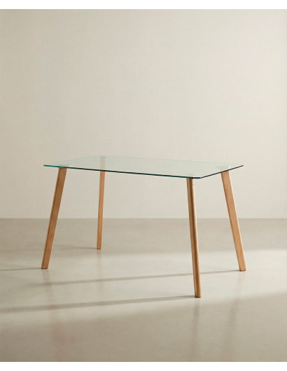 Mesa comedor tapa cristal ZAREN barata | Envío rápido y financiación