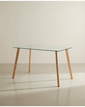 Mesa comedor tapa cristal ZAREN barata | Envío rápido y financiación
