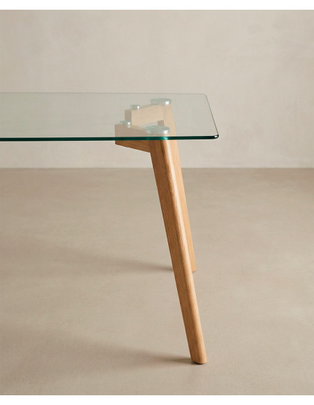 Mesa comedor tapa cristal ZAREN barata | Envío rápido y financiación