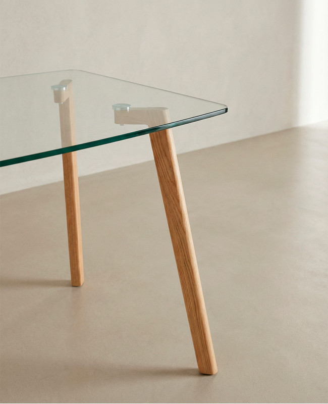 Mesa comedor tapa cristal ZAREN barata | Envío rápido y financiación