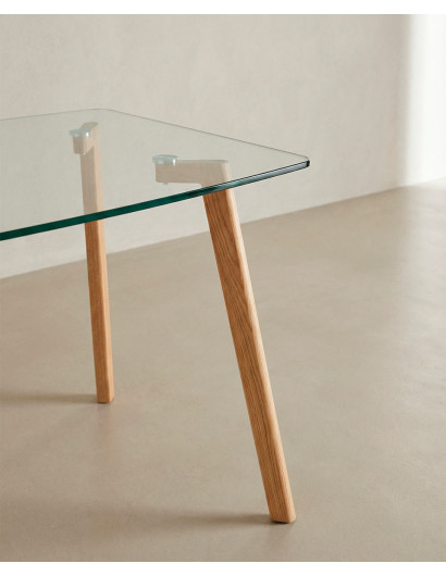 Mesa comedor tapa cristal ZAREN barata | Envío rápido y financiación