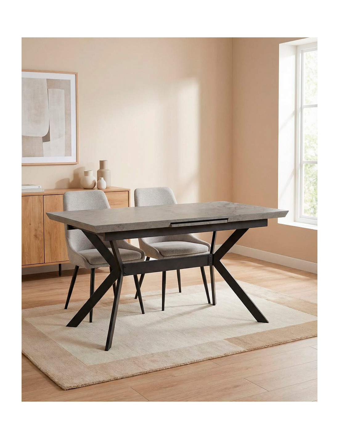 Mesa de comedor extensible central SILAR barata | Envío rápido y financiación