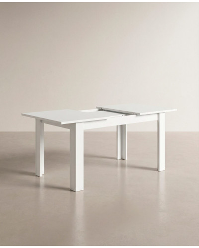 Mesa de comedor extensible NUBAR blanco apertura
