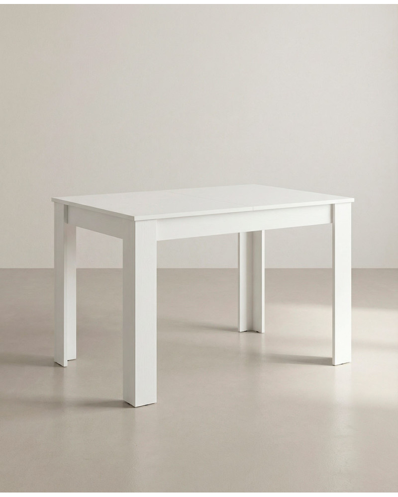 Mesa de comedor extensible NUBAR blanco lateral