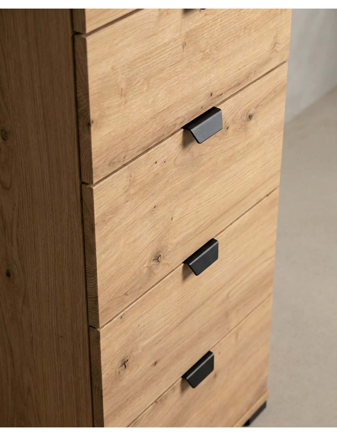 Sinfonier 5 cajones ZAREL Roble artisan detalle