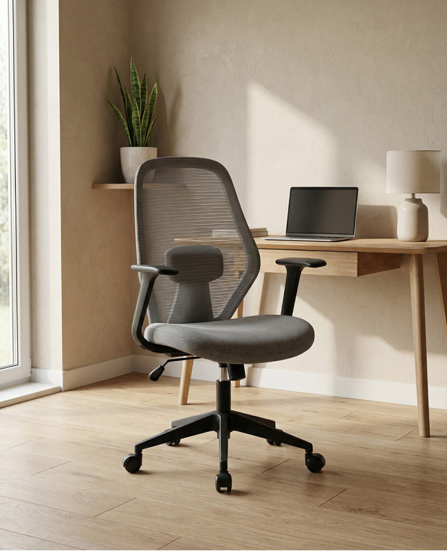 Silla oficina giratoria TORIX gris claro ambiente