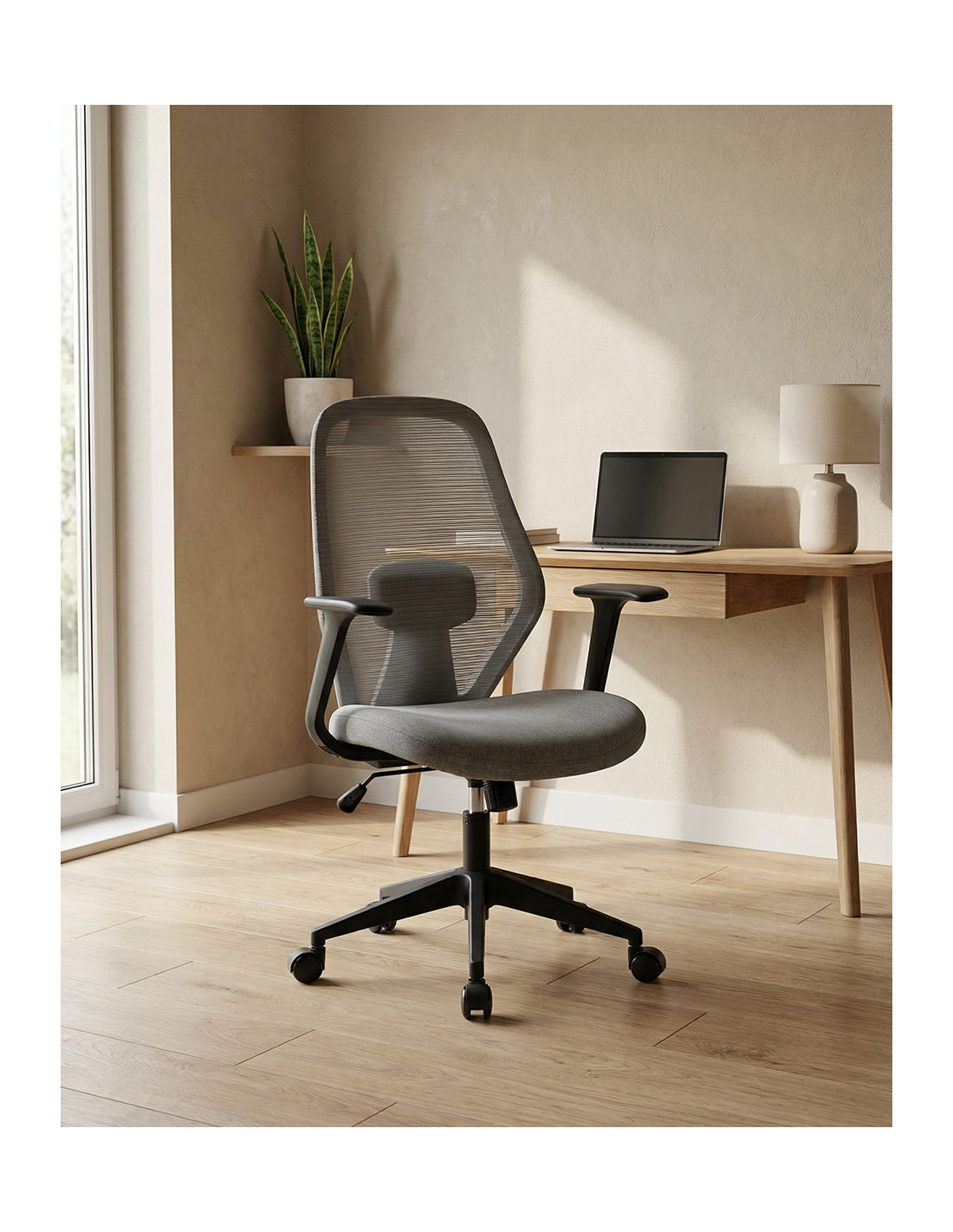 Silla oficina giratoria TORIX gris claro ambiente
