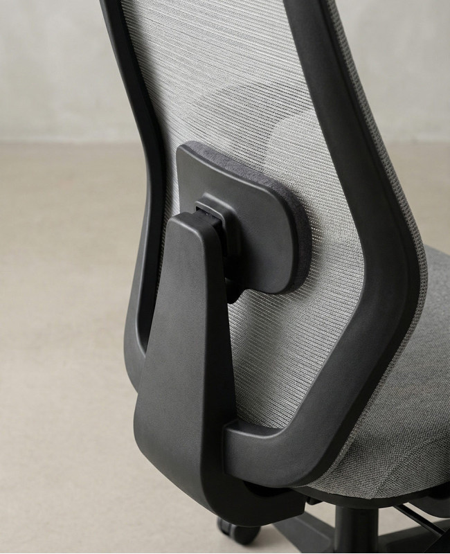 Silla oficina giratoria TORIX gris claro detalle
