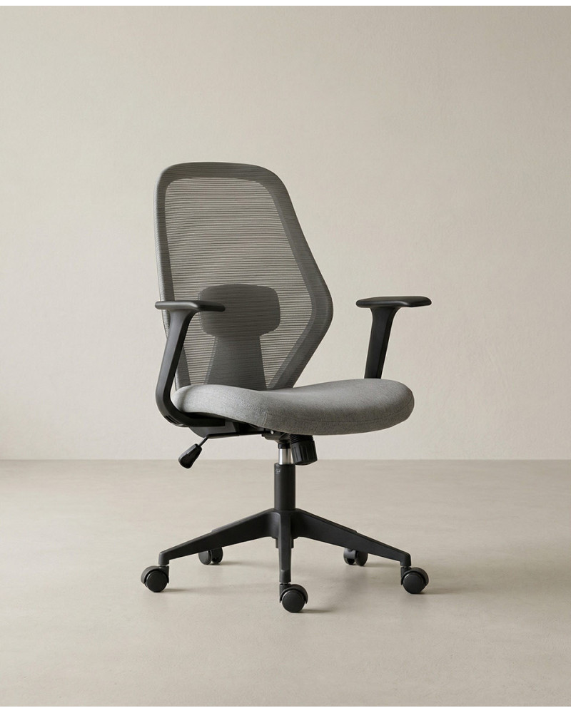 Silla oficina giratoria TORIX gris claro lateral