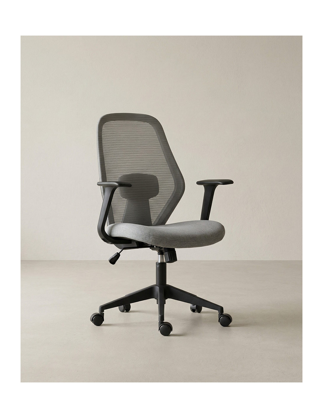 Silla oficina giratoria TORIX gris claro lateral