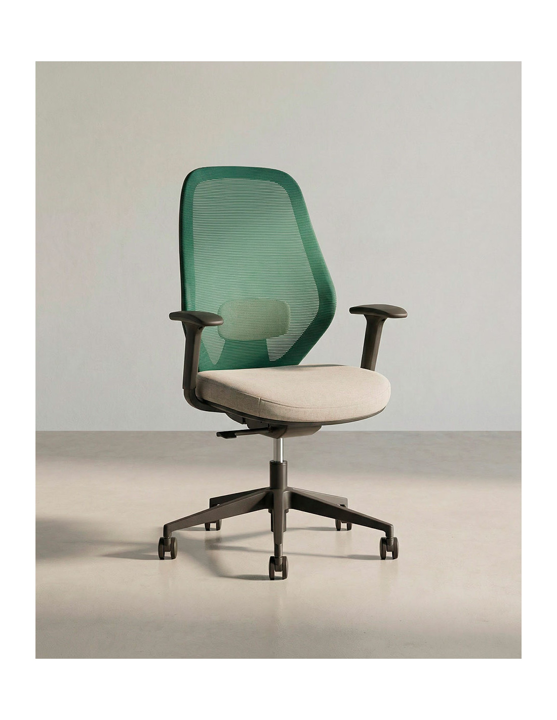 Silla oficina giratoria TORIX verde taupe lateral