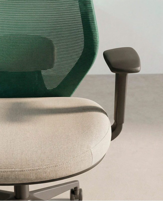 Silla oficina giratoria TORIX verde taupe detalle