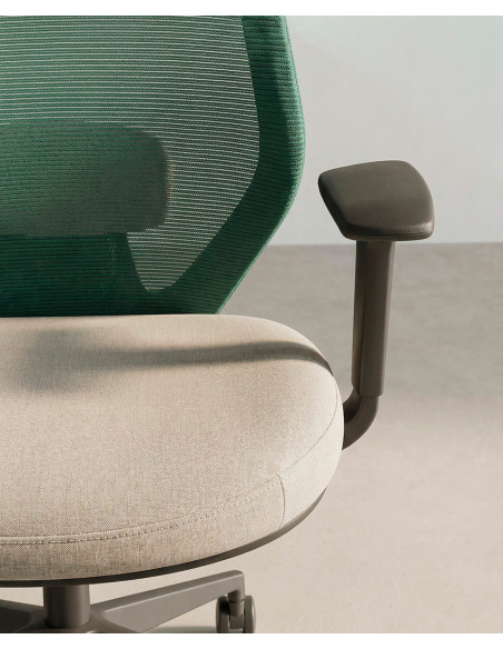 Silla oficina giratoria TORIX verde taupe detalle