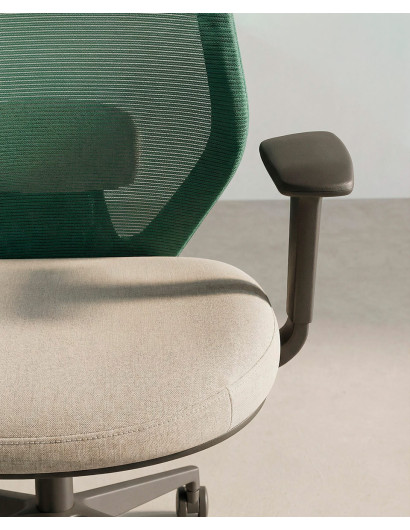 Silla oficina giratoria TORIX verde taupe detalle