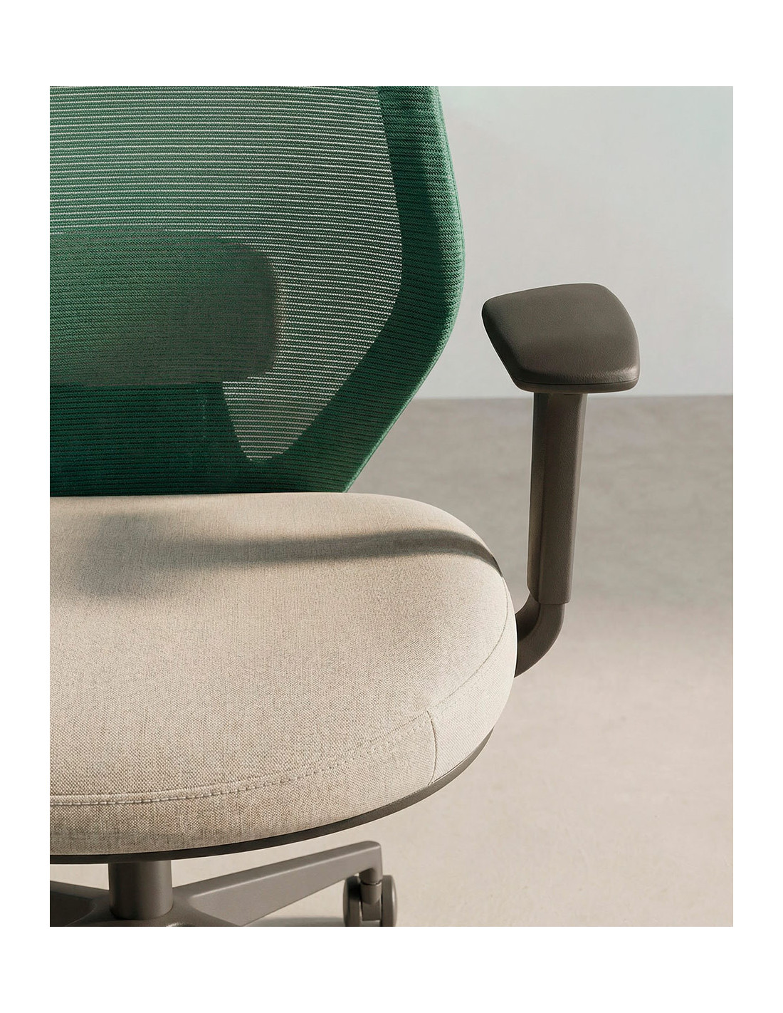 Silla oficina giratoria TORIX verde taupe detalle