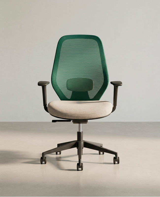 Silla oficina giratoria TORIX verde taupe