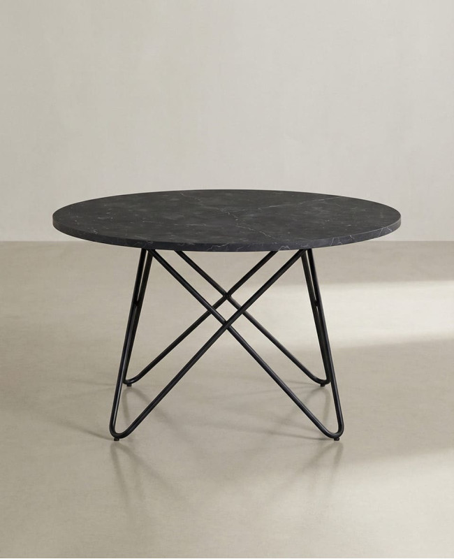 Mesa centro redonda negra NAREX frente